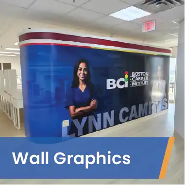 Custom wall wrap installed at Boston Career Institute