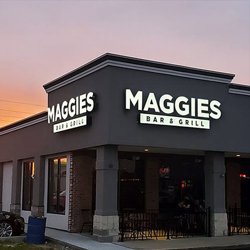 Illuminated channel letters for Mexican restaurant storefront