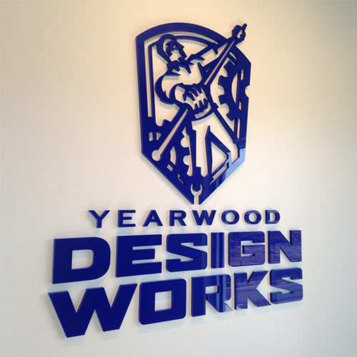 Dimensional Letters 5 Flat cut acrylic dimensional letters mounted on wall