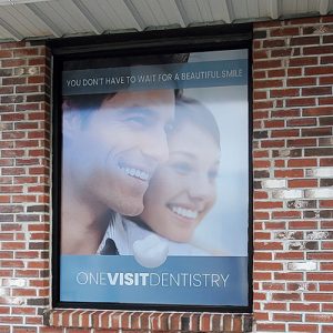 Window Graphics 10 Window graphics printed on perforated vinyl for storefront branding